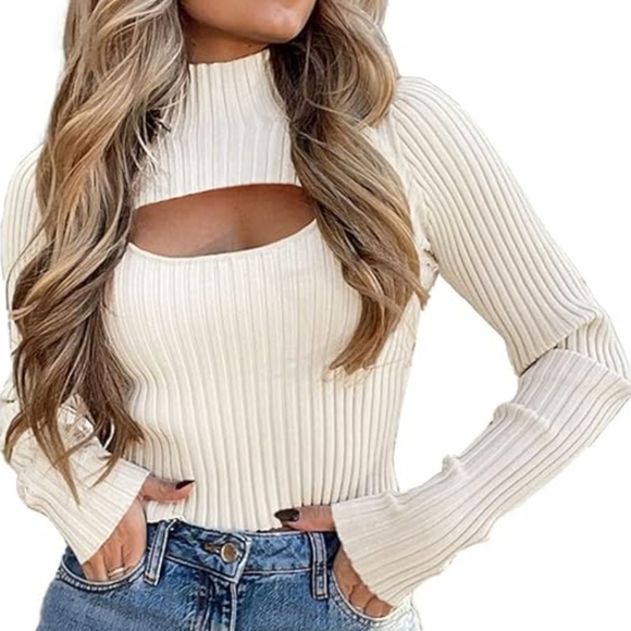 Cut out ribbed sweater - Picture 1 of 2